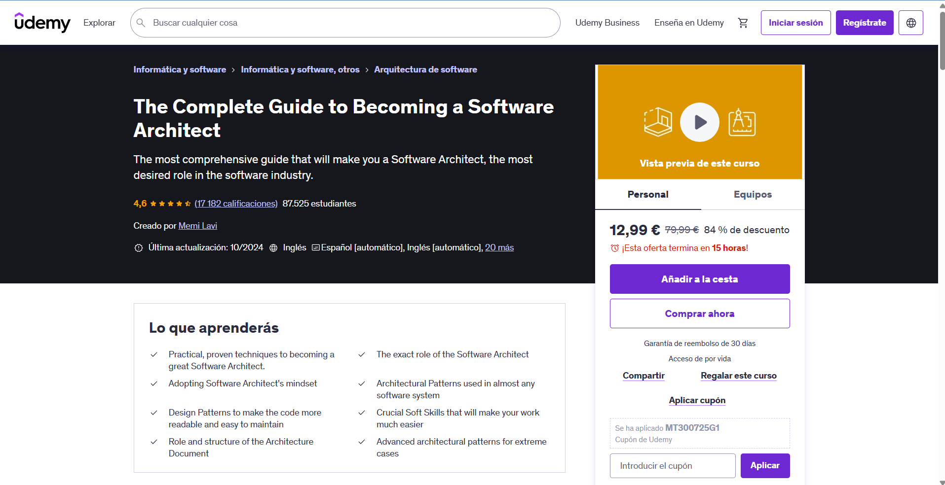 The Complete Guide to Becoming a Software Architect course image